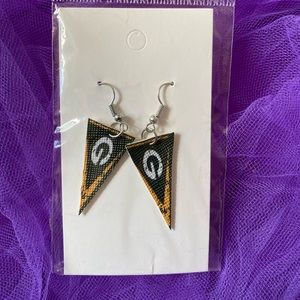 NFL Greenbay Packers faux vinyl leather earrings